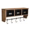 HBCY Creations Rustic Coat Rack Wall Mounted Shelf with Hooks & Baskets, Entryway Organizer Wall Shelf with 5 Coat Hooks and Cubbies